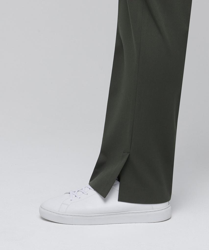 Musinsa Standard Semi-Wide Slit Hidden Banding Slacks [Dusty Khaki]