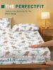 1 Cartoon Cute Animal Cat Printed Matte Fitted Sheet, Bedroom Printed Bed Cover, Bedding (Excluding Pillowcases)