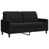 3 Piece Sofa Set with Cushions Black Velvet