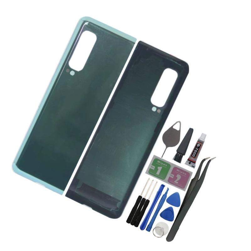 For Z Fold F900 Battery Door Back Cover Replacement (Black,Silver)