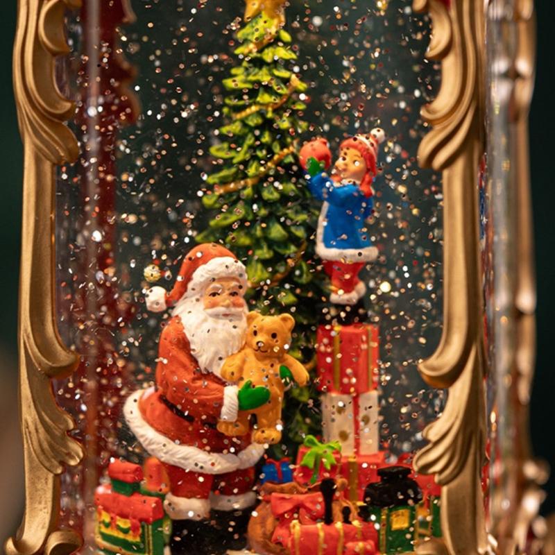 Christmas Snow Globes Lanterns Music Box USB Power With Crystal Snowballs Design Safe For Kids User Friendly Holiday Homes Decors