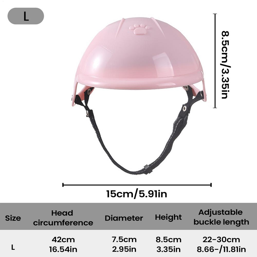 Pet Motorcycle Helmet Ear-Exposing Pet Hat Adjustable Lightweight Hard Material Black Pet Helmet Ear Hole Pet Helmet Cat Dog Hat