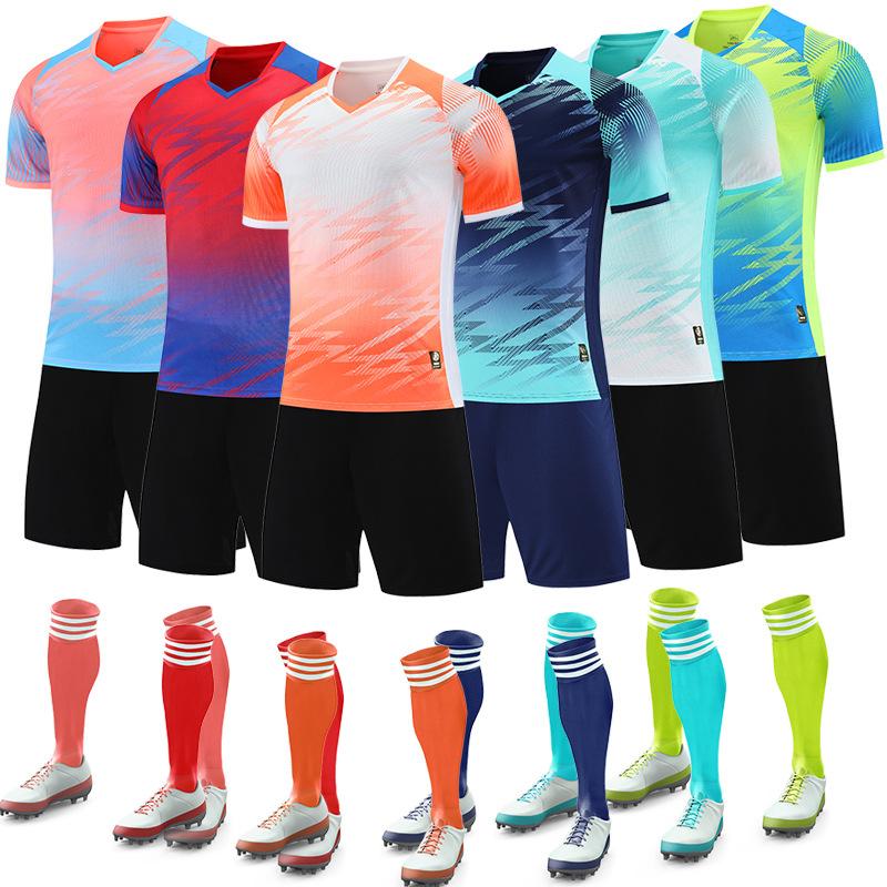 New Football Suit Sports Boys Training Suit Children'S Women'S Quick-Drying Short-Sleeved Jersey Summer Digital Printing