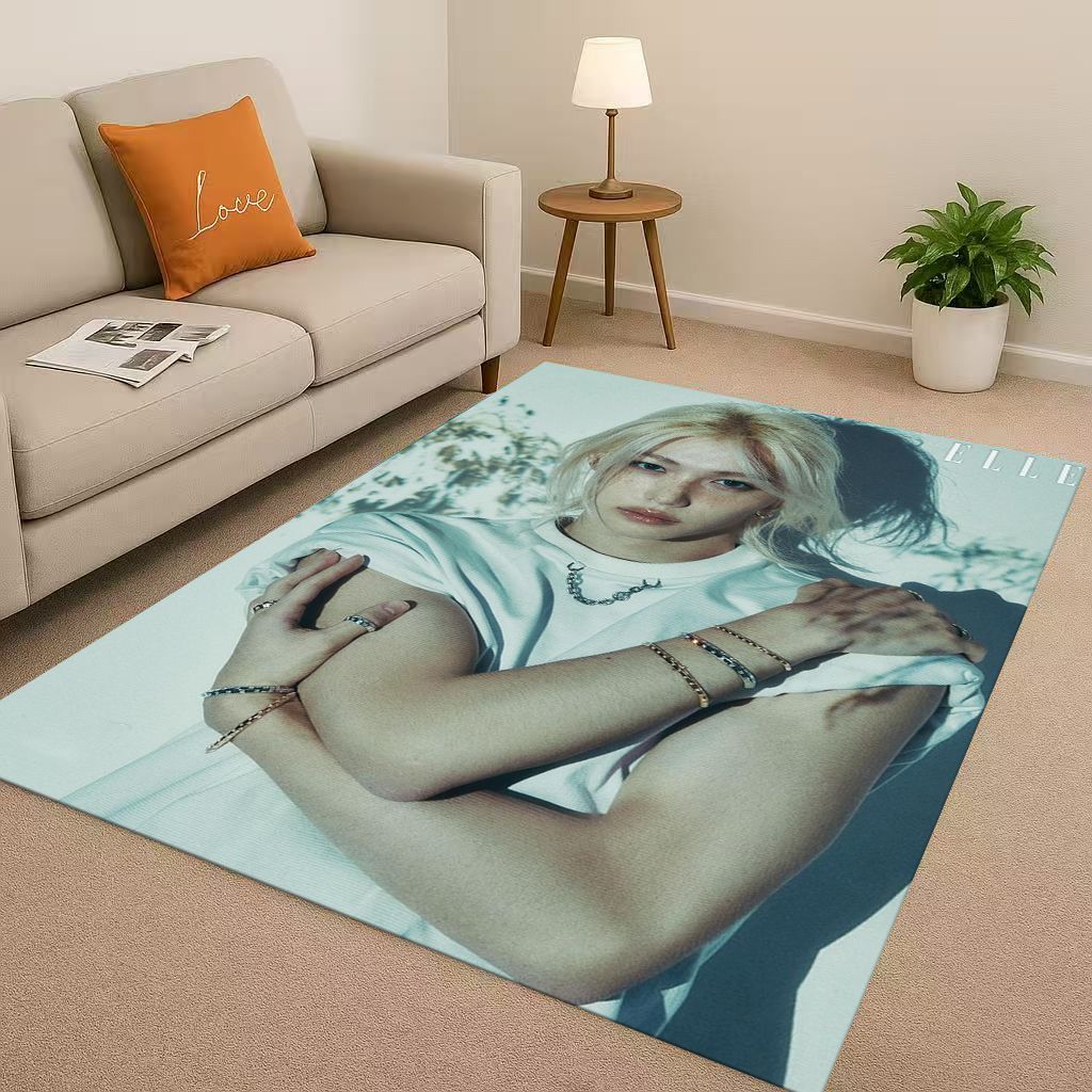 3D Kpop Felix Star Art living Room Non-Slip Area Rug Soft Carpet for Bedroom Playroom and Sofa,Easy Clean Home Decor Doormat