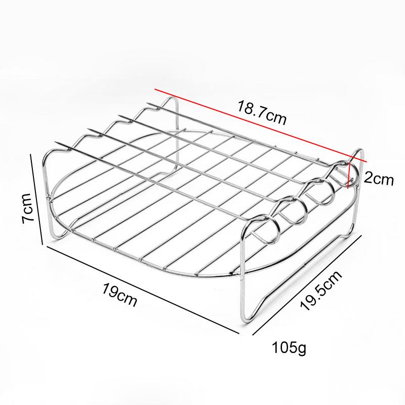 Аксессуары для аэрофритюрницы BBQ Air, двойной гриль-стеллаж из нержавеющей стали 430, паровой стеллаж, стеллаж для аэрофритюрницы, кухня, столовая и бар