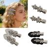 Punk Barrettes Hair Clip Floral Sweet Metallic Flower Flat Clip Hairpin Flower Floral 2000s Hair Clip for Bunches