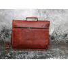 Briefcase Genuine Brown Leather Bag Men's Messenger Shoulder Laptop Bag