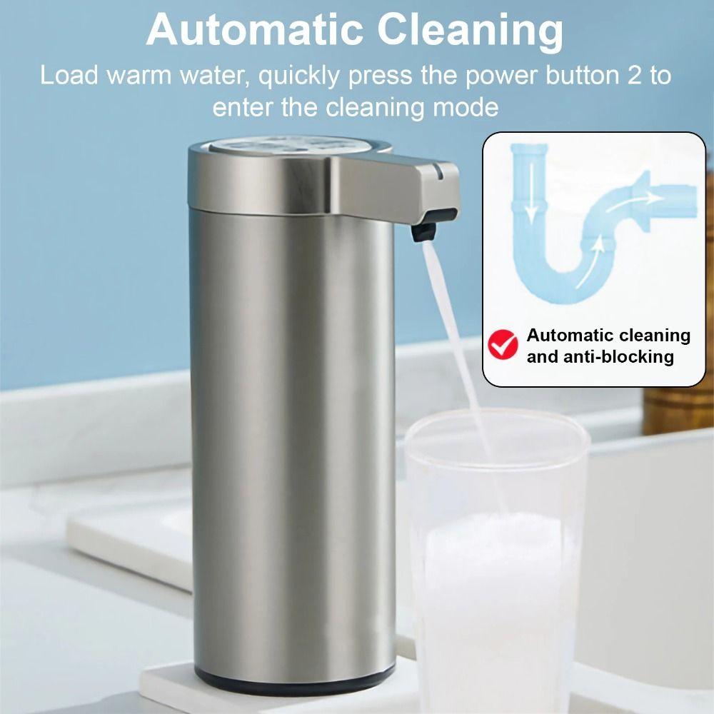Induction Sensor Automatic Hand Soap Dispenser 304 Stainless Steel Smart Liquid Soap Jar  Shampoo
