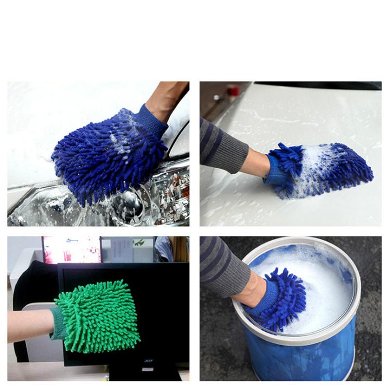Doppelseitiger Autowaschhandschuh Mikrofaser Reinigungstücher Waschbar Chenille Heim Auto Detaillierung Reinigungsbürste Werkzeug Zubehör