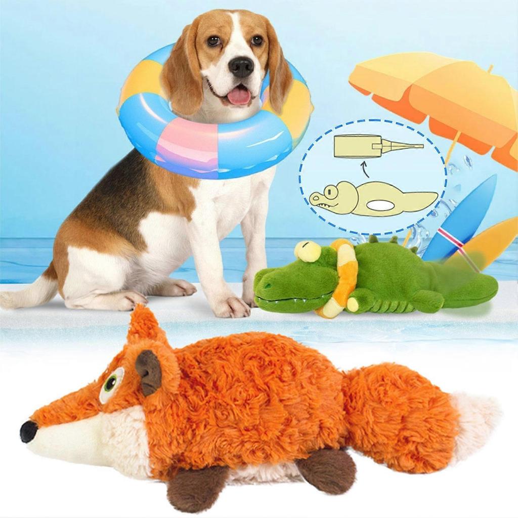 Calming-Crocodile Plush Dog Toy Squeaky Dog Toys Soft Plush Chewing Puppy Toys for Small Medium Large Dogs