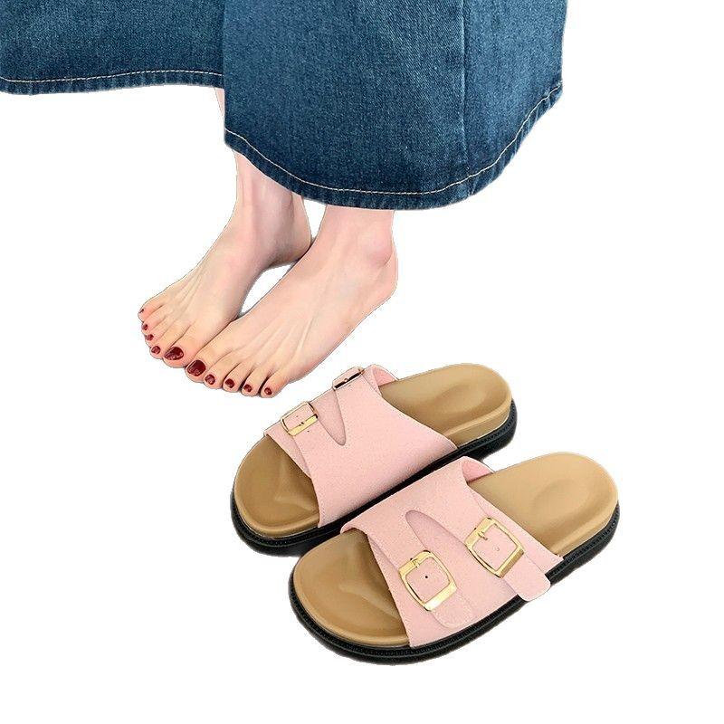 Height-increasing Thick-soled Slippers Women's Summer Large-size New with Skirt Retro Soft-soled Cool Slippers