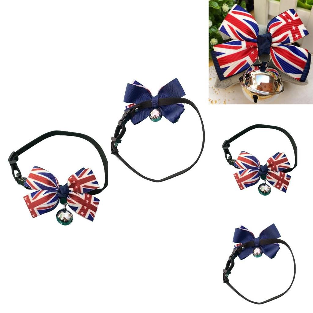 Cute Pet Bell Collar With British Flag Bow Tie Perfect Gift For Dog And Cat Lovers