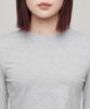 MUSINSA STANDARD WOMAN Women'S Slim Crop Crew Neck Long Sleeve T-Shirt [Medium Grey]