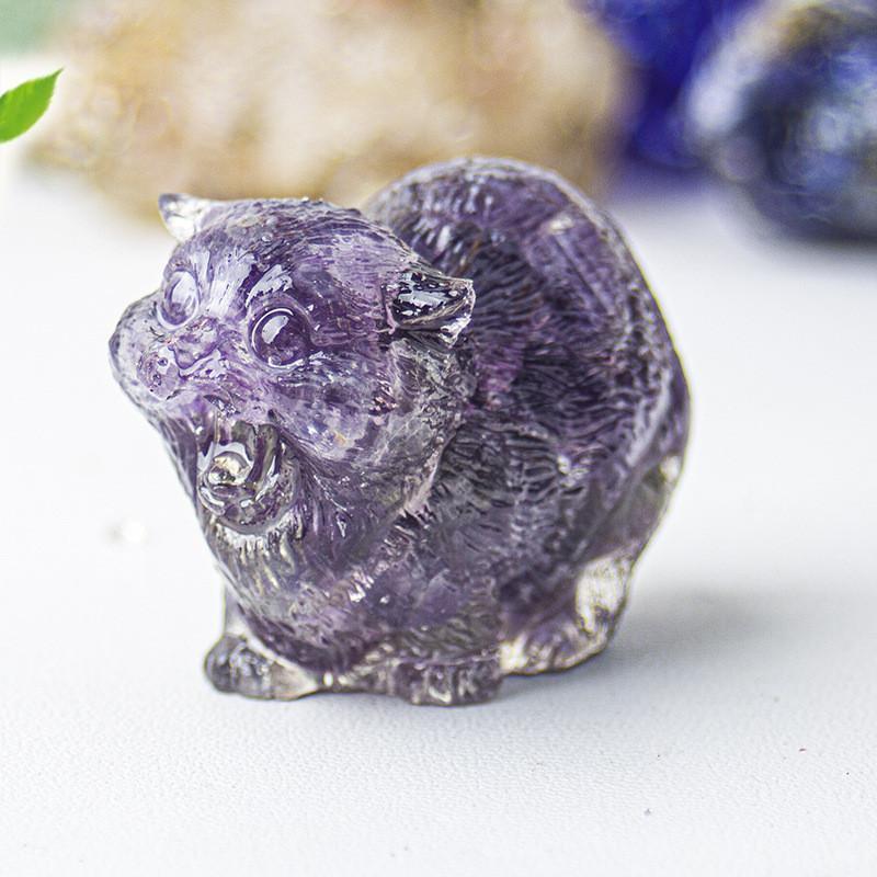 Crystal Resin Animal Decor With Agate Stones For Home Office Desk Art Gift For Friends