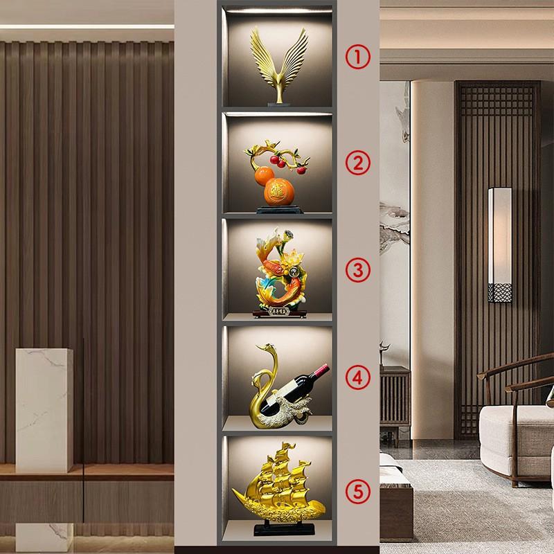 Elegant Chinese-Inspired Resin Decorative Figurines Living Room TV Cabinet Shelf Display Home Decor Gift