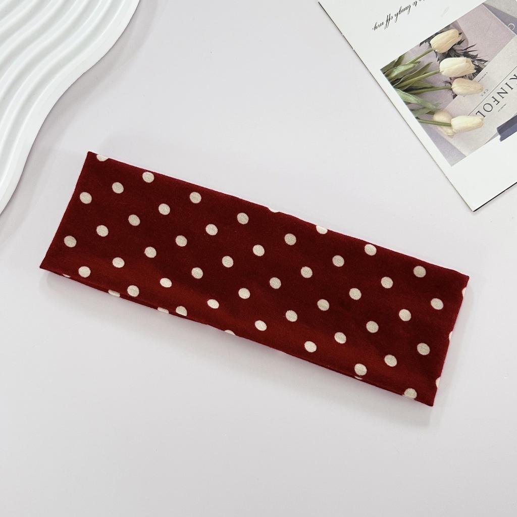 Dot Pattern Yoga Elastic Hair Band, Fashionable Makeup Headband Hair Accessory, Sports and Fitness Sweat-absorbing Headscarf