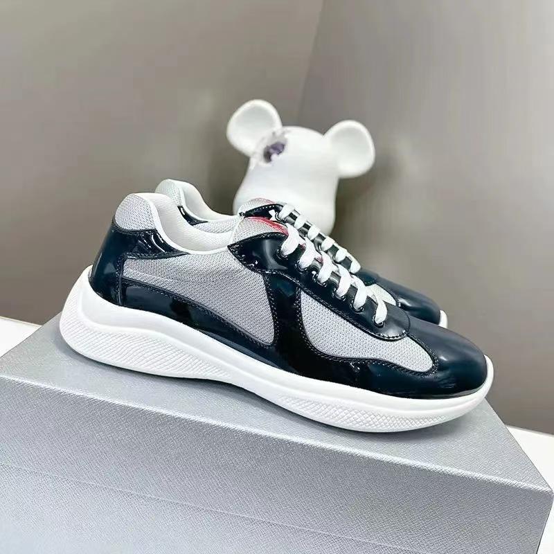 P Home Herren Leder Freizeitschuhe America's Cup Sneaker Plateau 39 white