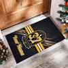 Tappeto in Velluto di Cristallo Boston Bruins, Tappetino Antiscivolo Personalizzato con Testo Nome per Arredamento Casa Regalo