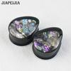 A Pair of 8-50mm Shiny Water Droplet Shaped Ear Gauges Tunnel Plugs Made of Acrylic, Body Piercing Jewelry