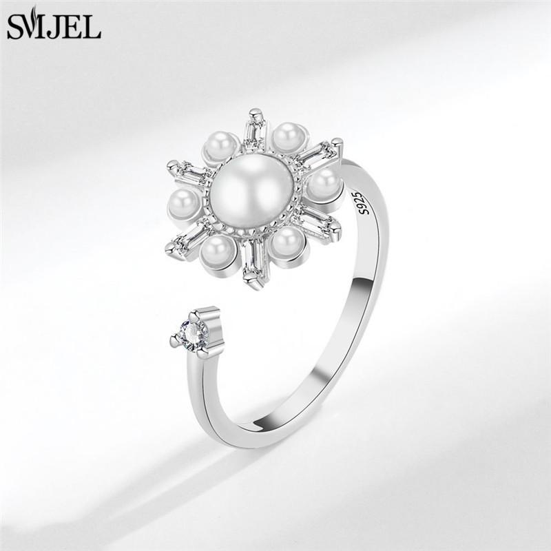 Etnisk Mote Tusenfryd Blomst Angstring Justerbar Dame Jenter Bekymring Stresslindring Smykker Spinnende Fidget-ringer Festgaver
