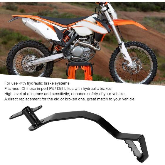 Qiilu Brake Pedal for Dirt Bike, Rear Hydraulic Brake Lever Pedal & Spring Fit for Pit Dirt Bike