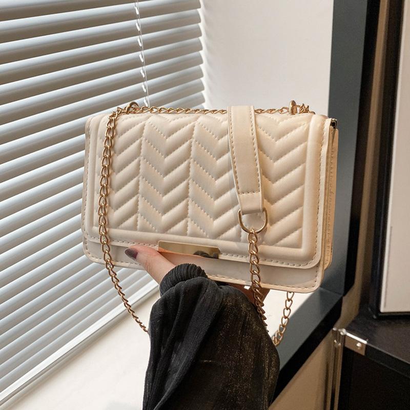 Fashion Striped Women's Shoulder Bag  Chain Strap Crossbody Bags For Daily Used  Ladies Handbags And Purses