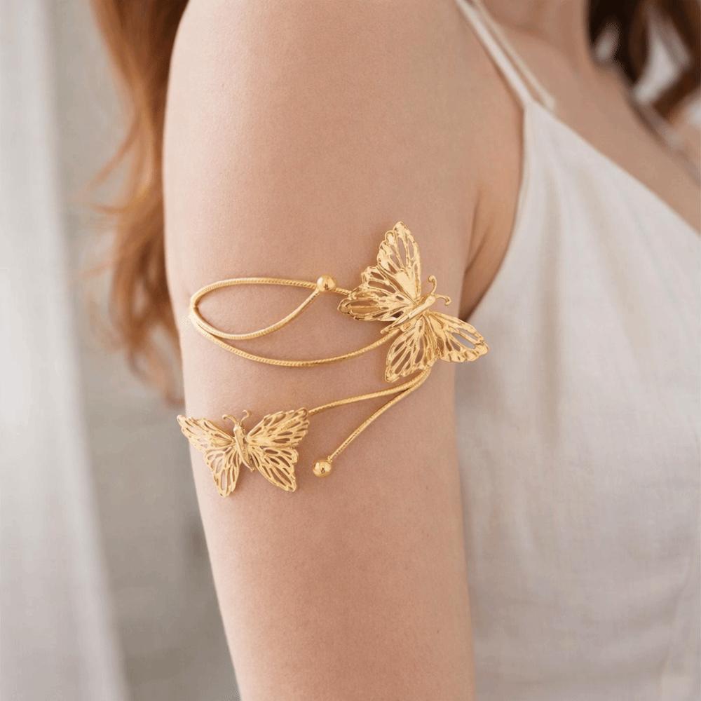Elegant Women Arm Bracelet Adjustable Fashion Butterfly Arm Chain Armlet Jewelry  Dress Up