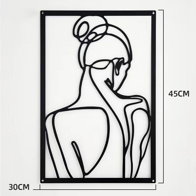Metal Wall Painting Iron Wall Hanging Decoration Nordic Woman Silhouette Home Decor Macrame Wall Ledges Living Room Decor Gift