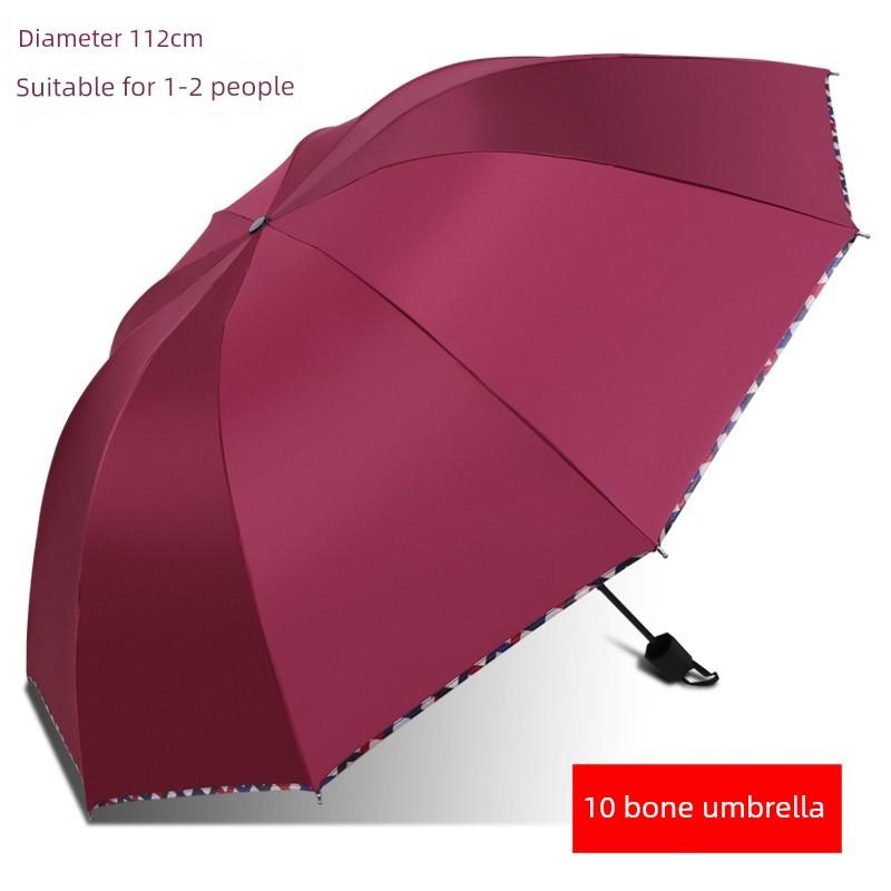 Large Umbrella for Men, Reinforced and Thickened, Sturdy and Wind-Resistant, Dual-Purpose for Sun and Rain, Manual Folding, Black Coating for Sun
