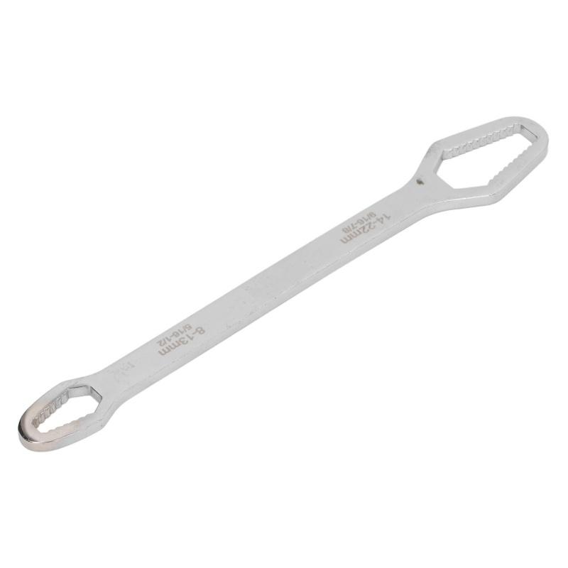 Double Ended Self Tightening Wrench Multifunctional Adjustable 8-22mm Self Tightening Spanner For Auto Repair Silver