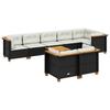 VidaXL Garden Lounge Set 9 Pcs with Cushions Black Wicker 3261893