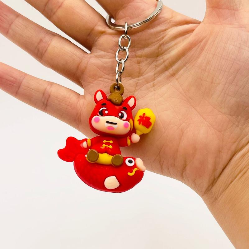 Süßer Schlüsselanhänger 2026 Jahr des Pferdes Tierkreis Pony Anhänger Paar Rucksack Schmuck Neujahr Erfolg Ankunft Modisches Accessoire