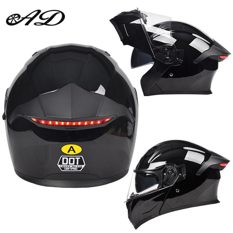 DOT Certified Unisex Flip-up Motorcycle Helmet: Stylish, All-Season Safety Taillight Design