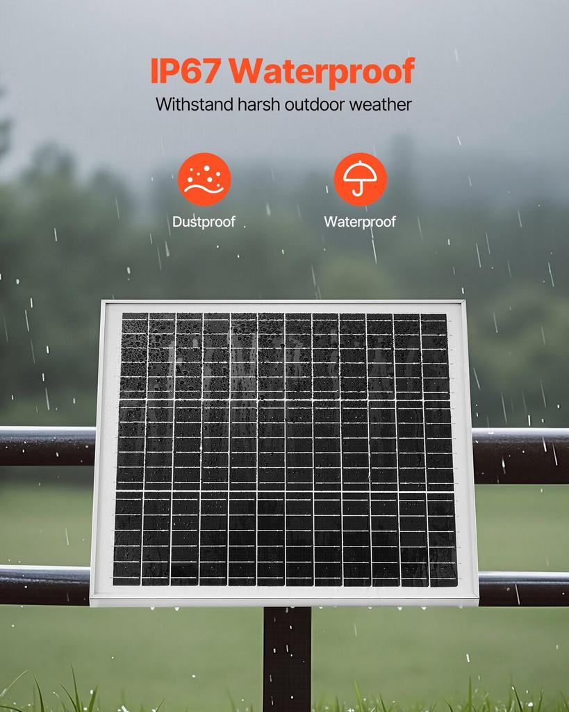 20W 12V Solar Panel Battery Charger, Solar Battery Trickle Charger Maintainer with Built-in Controller & 0-60° Adjustable Pole Mount Bracket, IP67 for