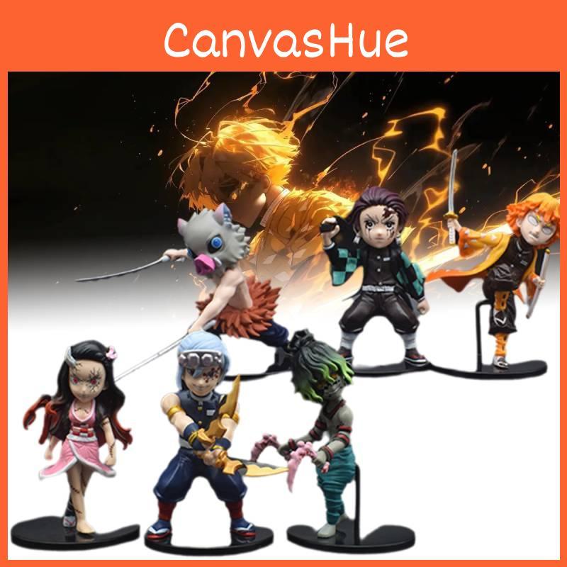 6pcs Slayer Demon Kamado Nezuko Figurine Anime Model Sculpture Toys Xmas Gifts