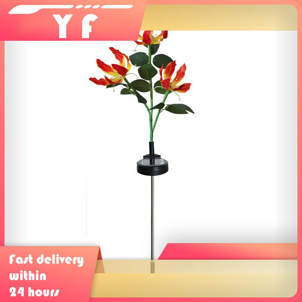 Solar Garden Lights: Elegant LED Flame Lily Outdoor Stake Light For Patio Garden External Solar Lights Solar Lawn Lamp Festival China Mainland