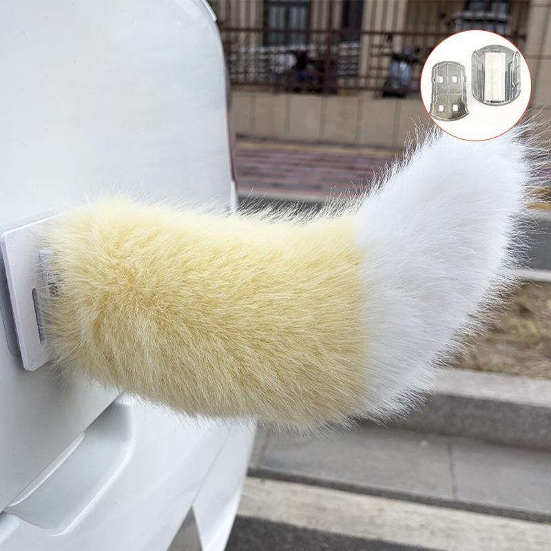 Cute Electric Wagging Plush Tail For Car Remote Control Moving Fox Tail Decoration Universal For Scooter Motorcycle Home Decor