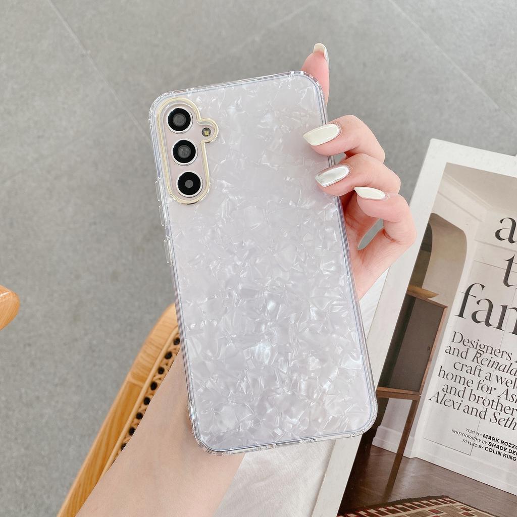 S25ultra Shell Pattern Mobile Phone Case Is Suitable for Samsung S23 Ultra Electroplated Lens Ring A56 Anti Fall Full S22