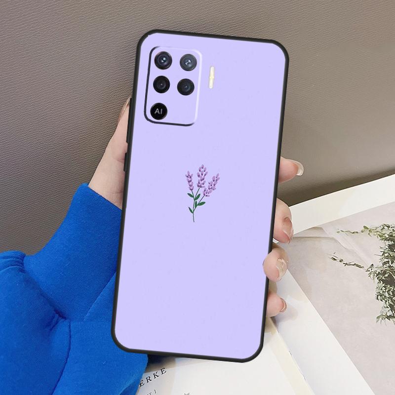 Lavender Purple Flower Case For Oppo A77 A57 A17 A60 A80 A40 A74 A54 A94 A78 A98 A18 A38 A58 A96 A76 A16 A15 A5 Pro
