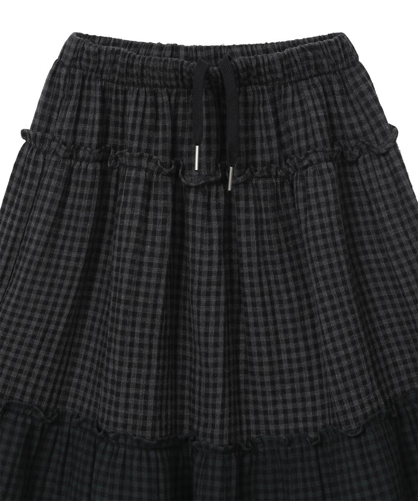 BAUF Vintage Frill Skirt [Black Check]