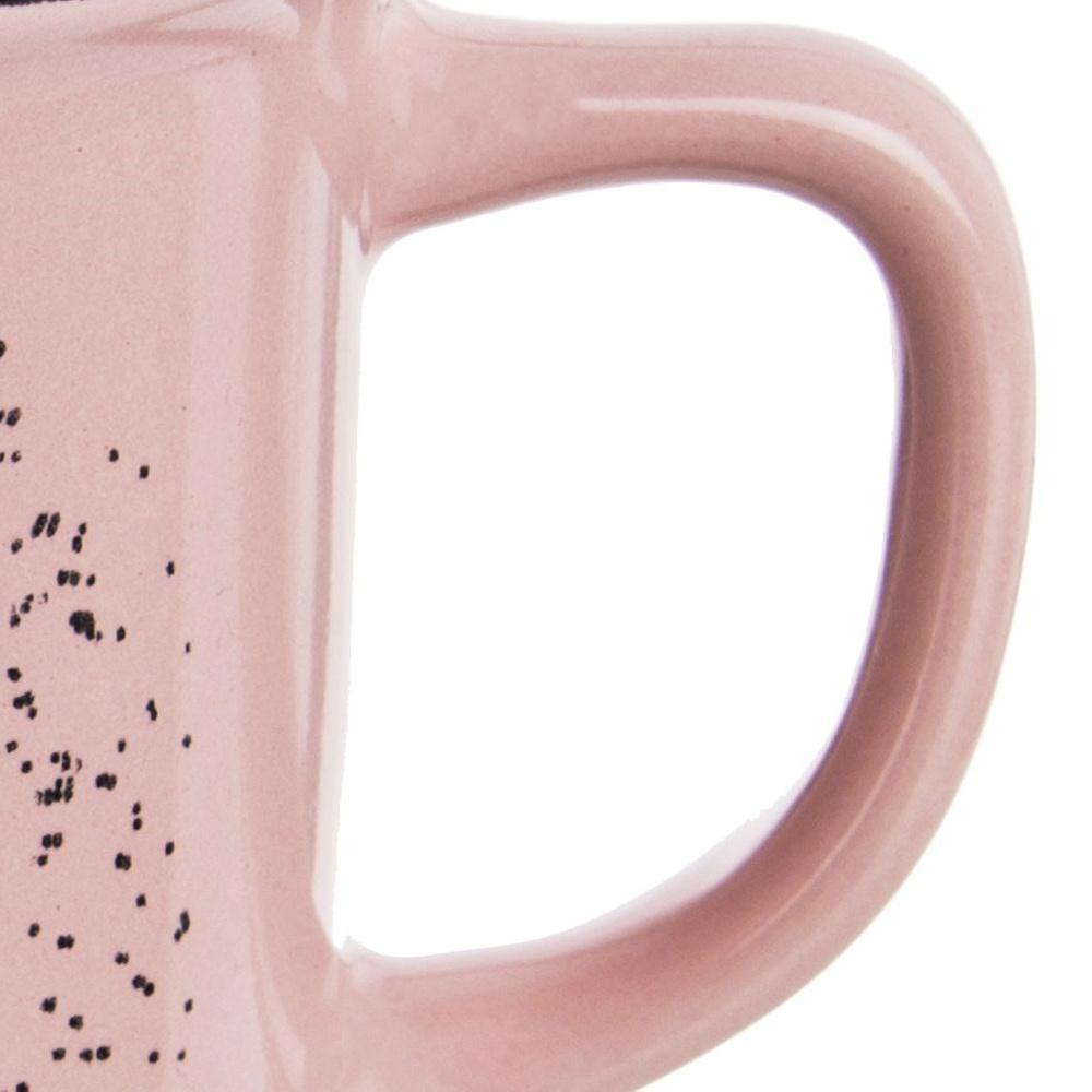 Kubek Ceramiczny do Picia Kawy Herbaty Ziół Napojów Różowy 370 ml