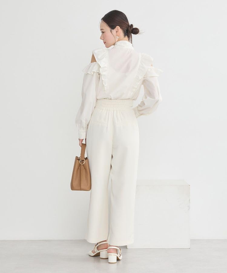 Music Casual Ribbon Ruffle Blouse for [Earth & Ecology] Women, Off-White