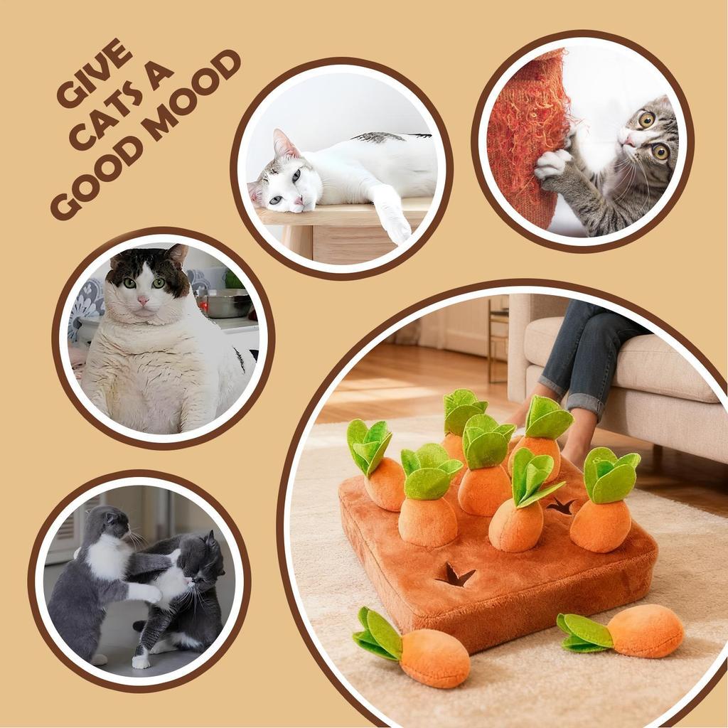 Dog Carrot Snuffle Toy Interactive Squeaky Brain Training Toys Feed Games Enrichment Puzzle For Home Dorm Travel Living Room