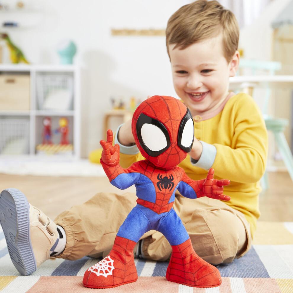 Spidey en zijn Verbazingwekkende Vriendjes Marvel Dans 'N Kruip Spidey Interactief Pluche Speelgoed met Geluiden, Pratend Spider-Man Speelgoed voor Kinderen