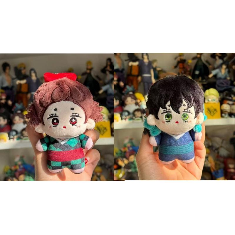 10 Cm Anime Doll Kawaii Cartoon Kamado Tanjiro Kanroji Mitsuri Tomioka Giyuu Cotton Doll Fans Love Keychains Bag Pendent Gifts