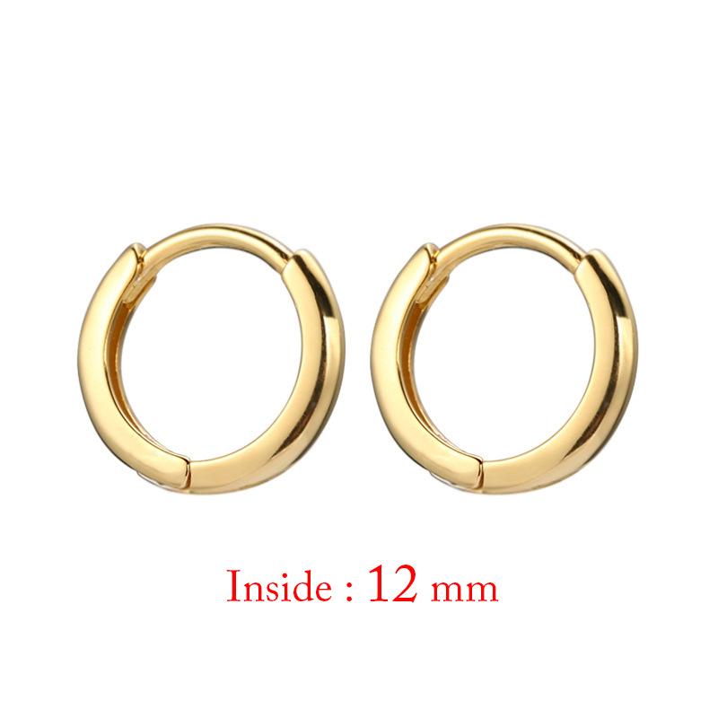 Minimal Glossy Hoop Earrings Gold Color Tiny Cartilage Earrings Piercing Accessory Trendy Female Hoops For Men 6/8/10/12/15mm