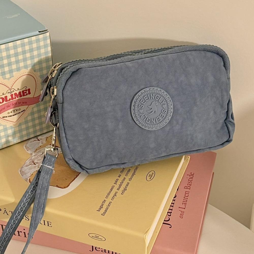 Large Capacity Men Cloth Wallet With Lanyard Nylon Phone Bag Korean Style Simple Money Bag Unisex