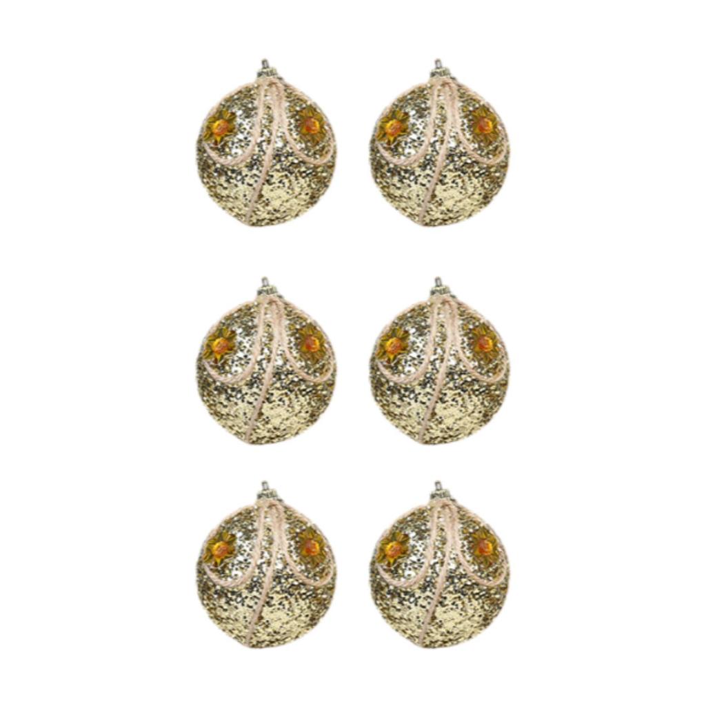 Set of 6 Christmas Ornaments for Tree, DIY Hanging Balls 5.5cm