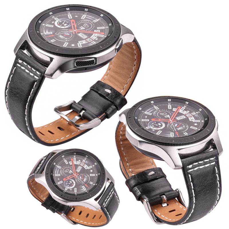 Watchband Watchbands 22mm 24mm Black Blue Brown Orange Cowhide Watch Band Strap Silver Steel Watch Buckle Genuine Leather Bracelet