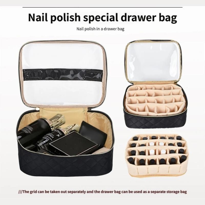 Borsa da Trasporto Professionale per Unghie con Struttura Antiurto e Maniglia per Bagaglio, Perfetta per Contenere 130 Flaconi di Colore Liquido